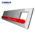 Panou intrerupator simplu+simplu+simplu cu touch + priza LIVOLO din sticla