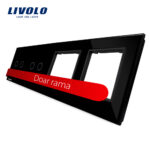 Panou 2 intrerupatoare duble cu touch si 2 prize LIVOLO din sticla