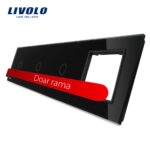 Panou intrerupator simplu+simplu+simplu cu touch + priza LIVOLO din sticla