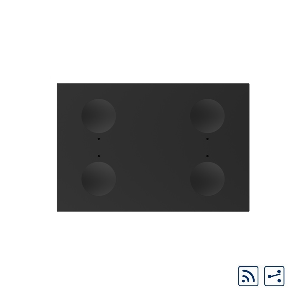 01-modul-intrerupator-cvadruplu-cap-scara-wireless-serie-noua-negru.jpg Modul intrerupator cvadruplu cap scara / cap cruce wireless cu touch Livolo standard Italian, Serie noua - imagine 1