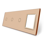 Panou 3 intrerupatoare simple si 1 priza LIVOLO din sticla