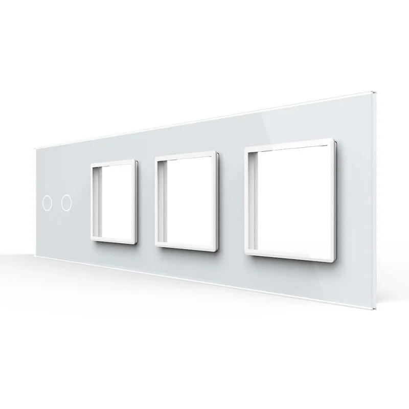 01-panou-intrerupator-dublu-cu-3-prize-livolo-standard-german-alb.jpg Panou Intrerupator Dublu + 3 Prize LIVOLO din Sticla, Standard German - imagine 1