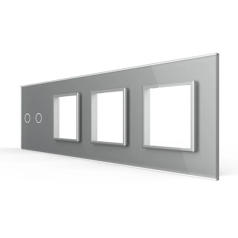 01-panou-intrerupator-dublu-cu-3-prize-livolo-standard-german-gri.jpg Panou Intrerupator Dublu + 3 Prize LIVOLO din Sticla, Standard German - imagine 1