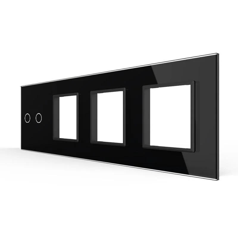 01-panou-intrerupator-dublu-cu-3-prize-livolo-standard-german-negru.jpg Panou Intrerupator Dublu + 3 Prize LIVOLO din Sticla, Standard German - imagine 1