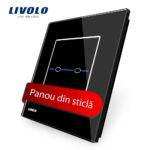 Panou intrerupator dublu cu touch Livolo din sticla - Seria R