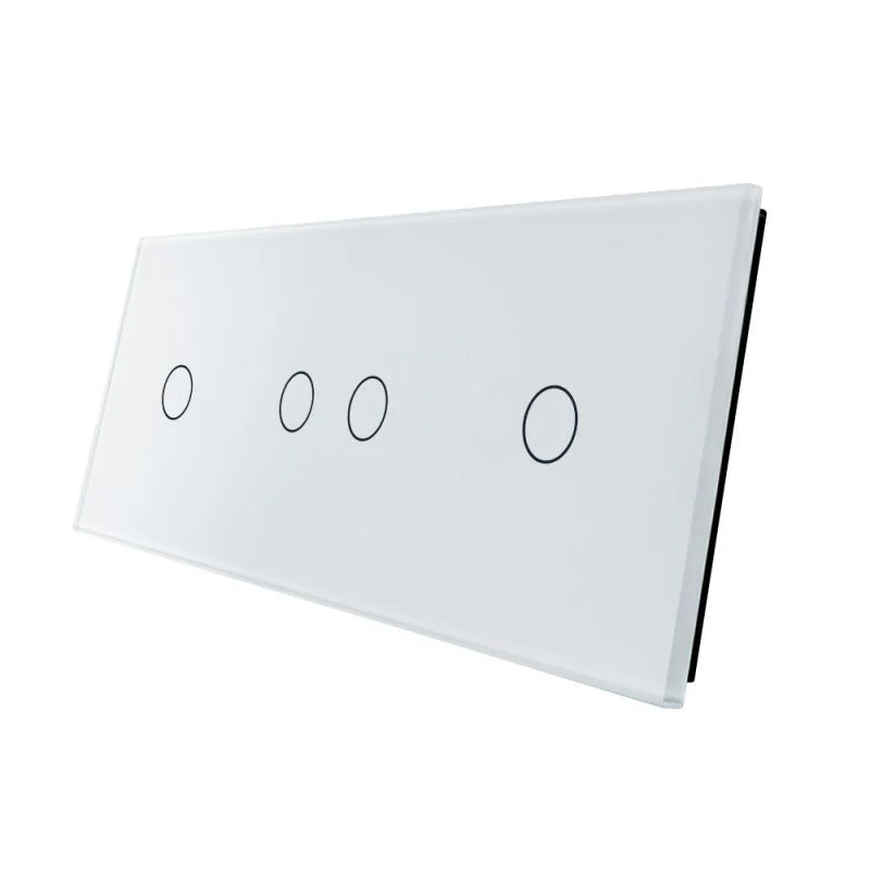 01-panou-simplu-dublu-simplu-alb.png Panou intrerupator simplu+ dublu + simplu cu touch LIVOLO din sticla - imagine 1