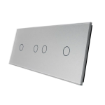 Panou intrerupator simplu+ dublu + simplu cu touch LIVOLO din sticla