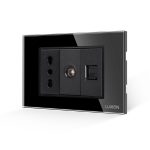 Priza Ingusta + TV + Internet cu Rama din Sticla LUXION, Standard Italian, 3M