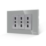 Priza Tripla cu Rama din Sticla LUXION, Standard Italian, 3M