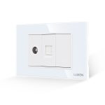 Priza TV + Internet cu Rama din Sticla LUXION, Standard Italian, 3M