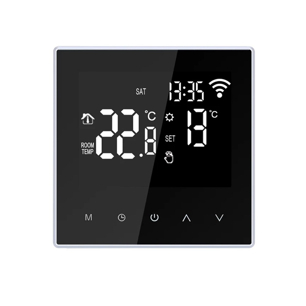 01-termostat-tgr81wifi-wpb-wh.jpg Termostat Wi-Fi pentru incalzirea termica pe gaz BeOk TGR81WIFI-WPB-WH - imagine 1