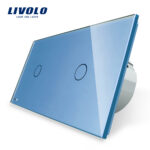 Intrerupator simplu + simplu cu touch Livolo din sticla