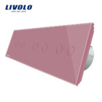 Intrerupator dublu+dublu+dublu cu touch Livolo din sticla