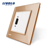 Priza cu mufa VGA tata 15 pini Livolo cu rama din sticla