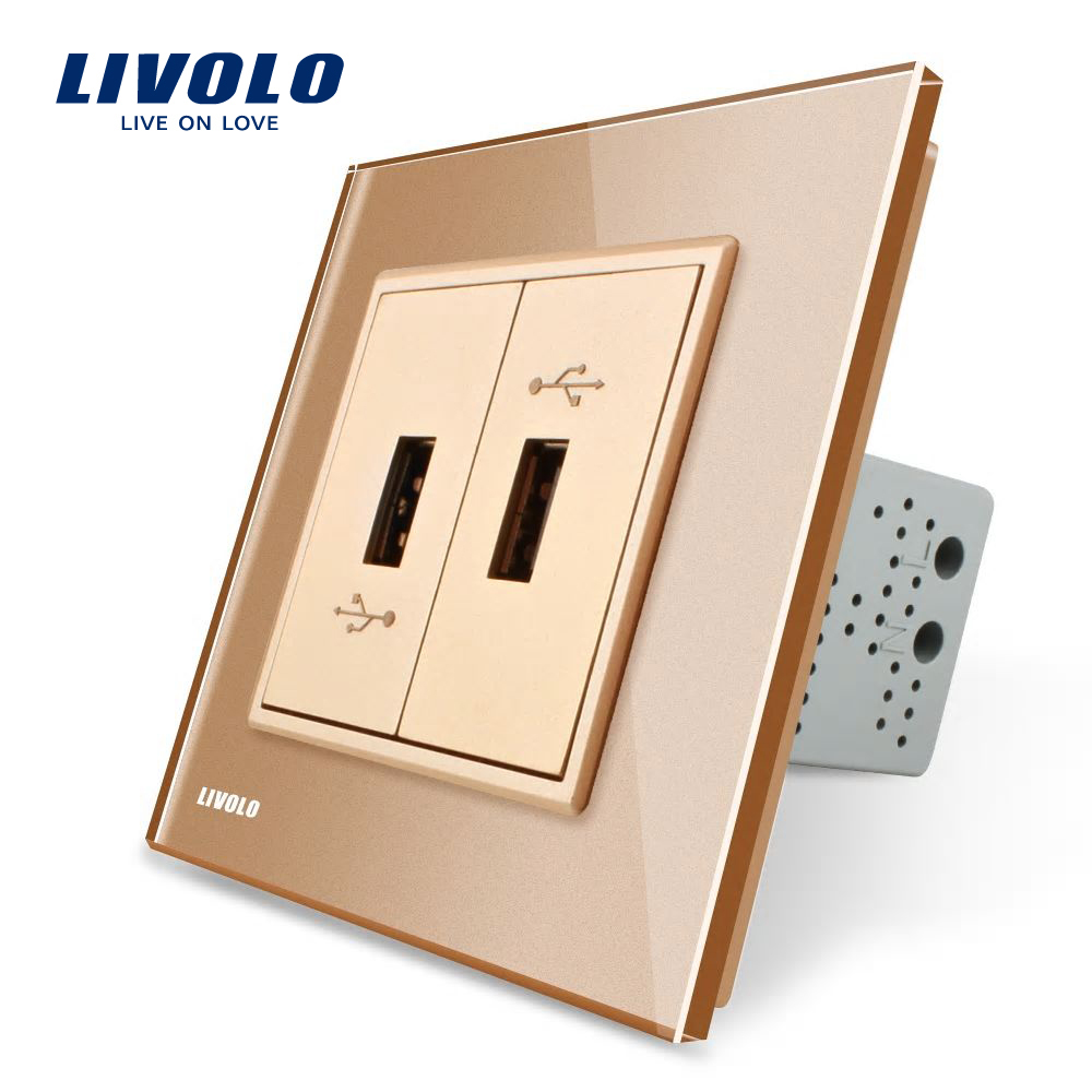 01-vl-c792usb-13-livolo-priza-dubla-usb-auriu-rama-din-sticla-ultrarezistenta.jpg Priza dubla USB Livolo cu rama din sticla - imagine 1