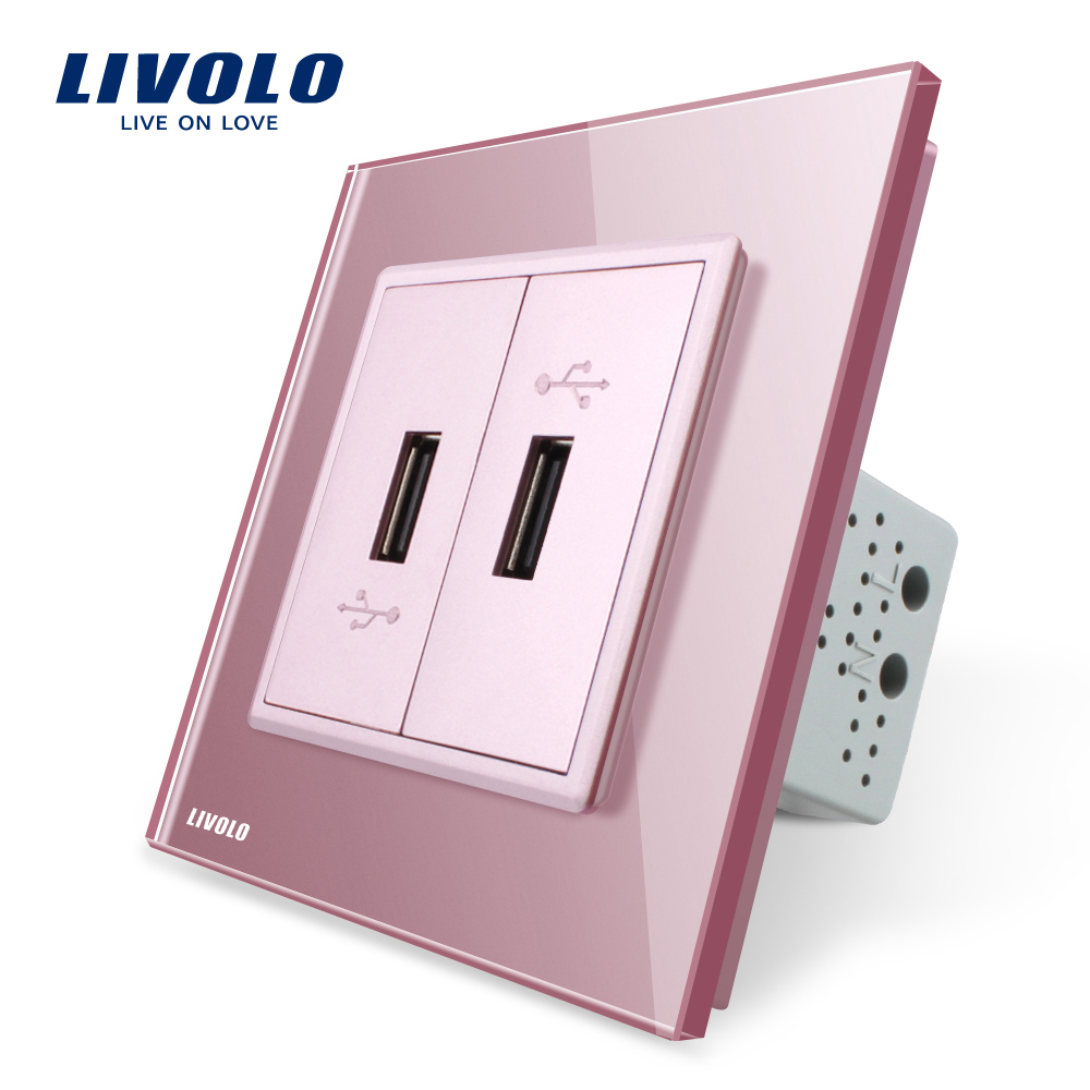 01-vl-c792usb-17-livolo-priza-dubla-roz-usb-rama-din-sticla-rezistenta-la-zgarieturi.jpg Priza dubla USB Livolo cu rama din sticla - imagine 1