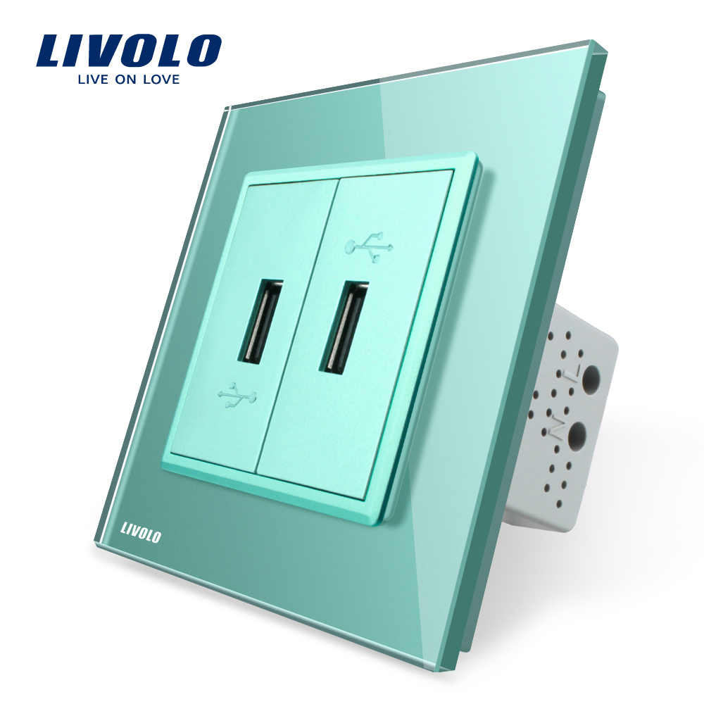 01-vl-c792usb-18-livolo-priza-dubla-verde-usb-rama-din-sticla-rezistenta-la-zgarieturi.jpg Priza dubla USB Livolo cu rama din sticla - imagine 1
