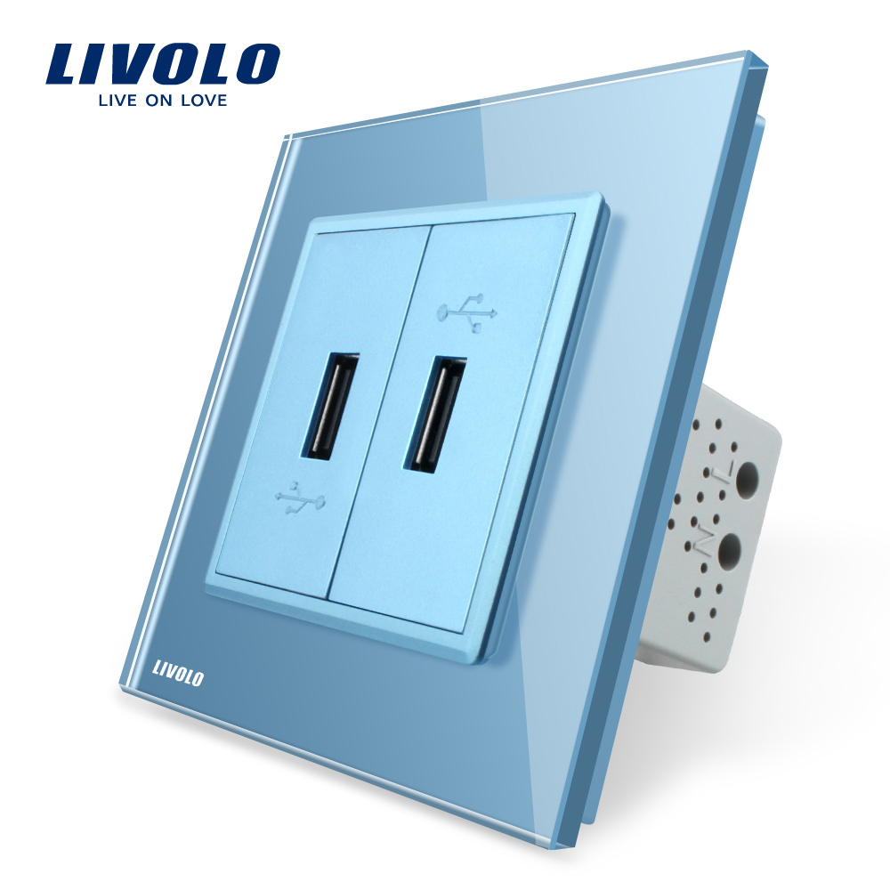 01-vl-c792usb-19-livolo-priza-dubla-albastra-usb-rama-din-sticla-rezistenta-la-zgarieturi.jpg Priza dubla USB Livolo cu rama din sticla - imagine 1