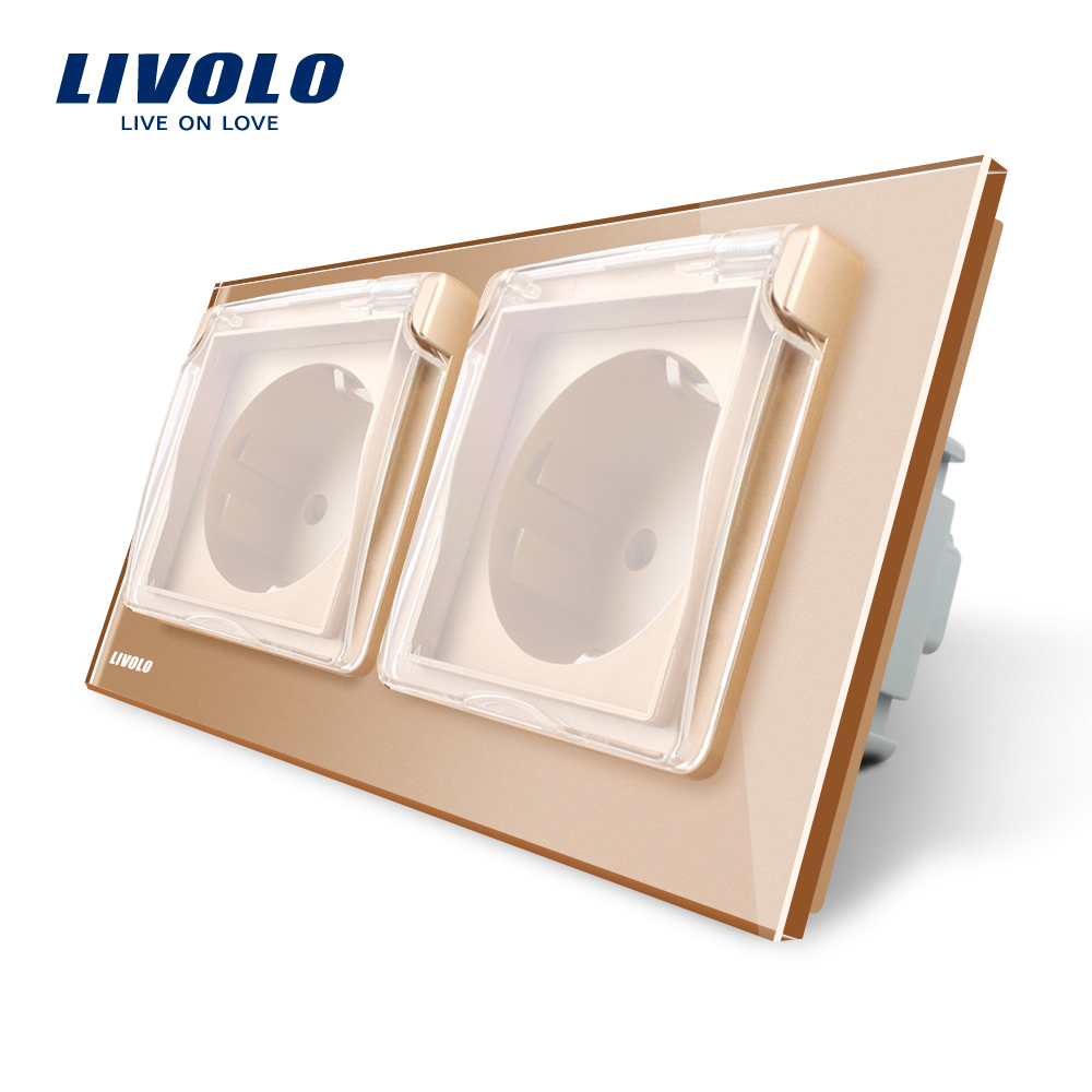 01-vl-c7c2euwf-13-livolo-priza-dubla-auriu-rezistent-la-apa-medii-umede.jpg Priza dubla Livolo cu rama din sticla si capac de protectie rezistent la apa - imagine 1
