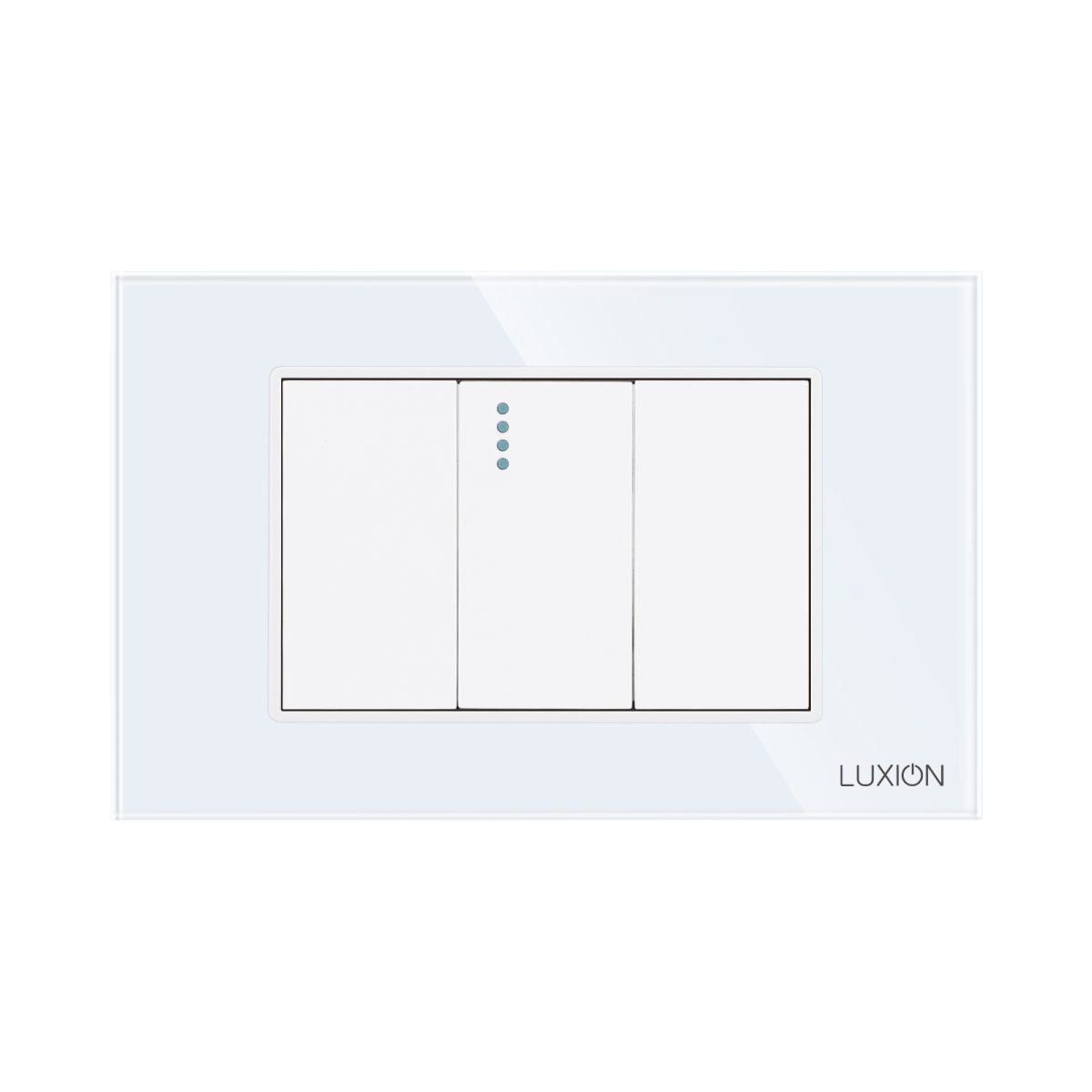 Intrerupator cu Revenire (Sonerie) Mecanic 1M si 2 Taste False LUXION cu Rama din Sticla, Standard Italian, 3M - imagine 2
