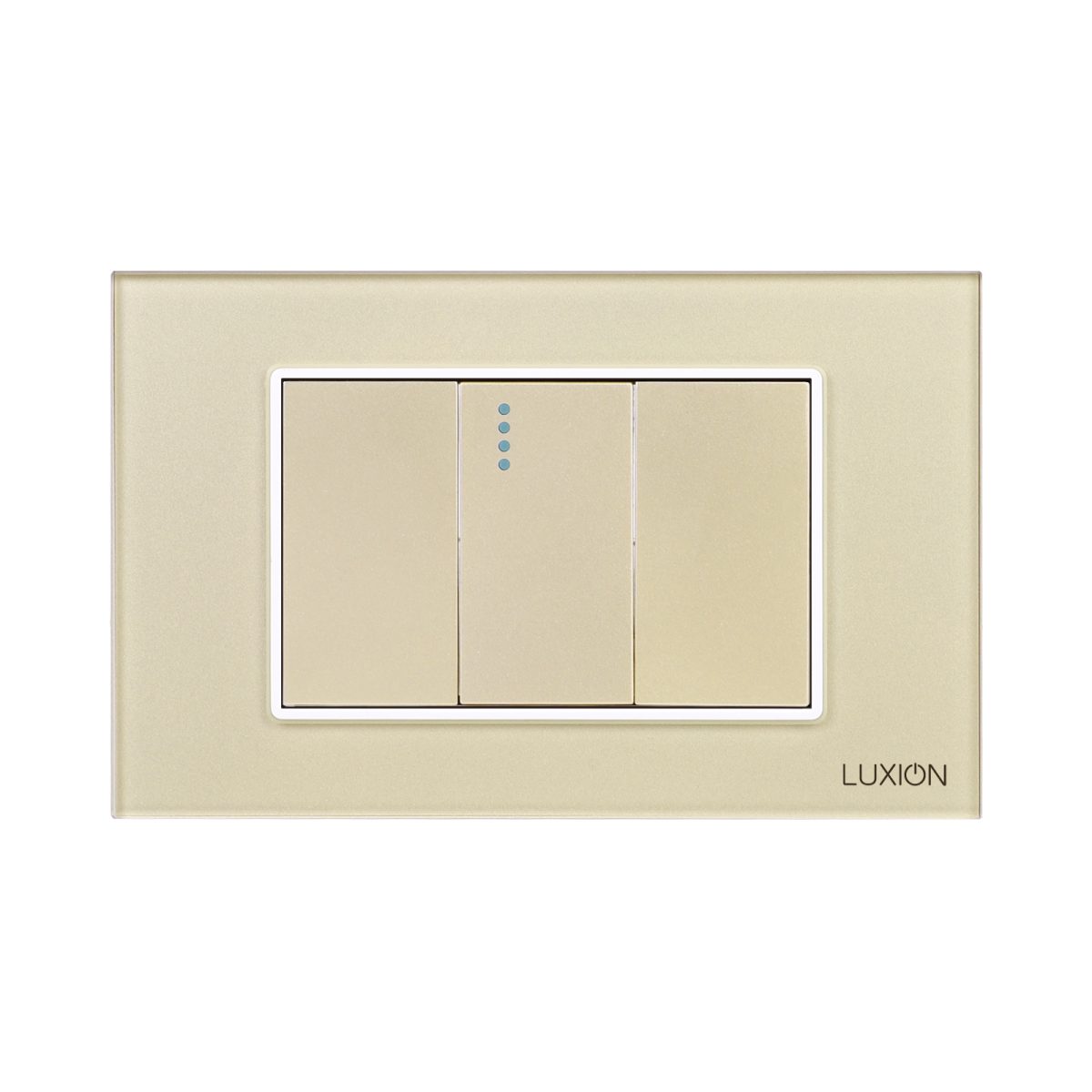 Intrerupator cu Revenire (Sonerie) Mecanic 1M si 2 Taste False LUXION cu Rama din Sticla, Standard Italian, 3M - imagine 2