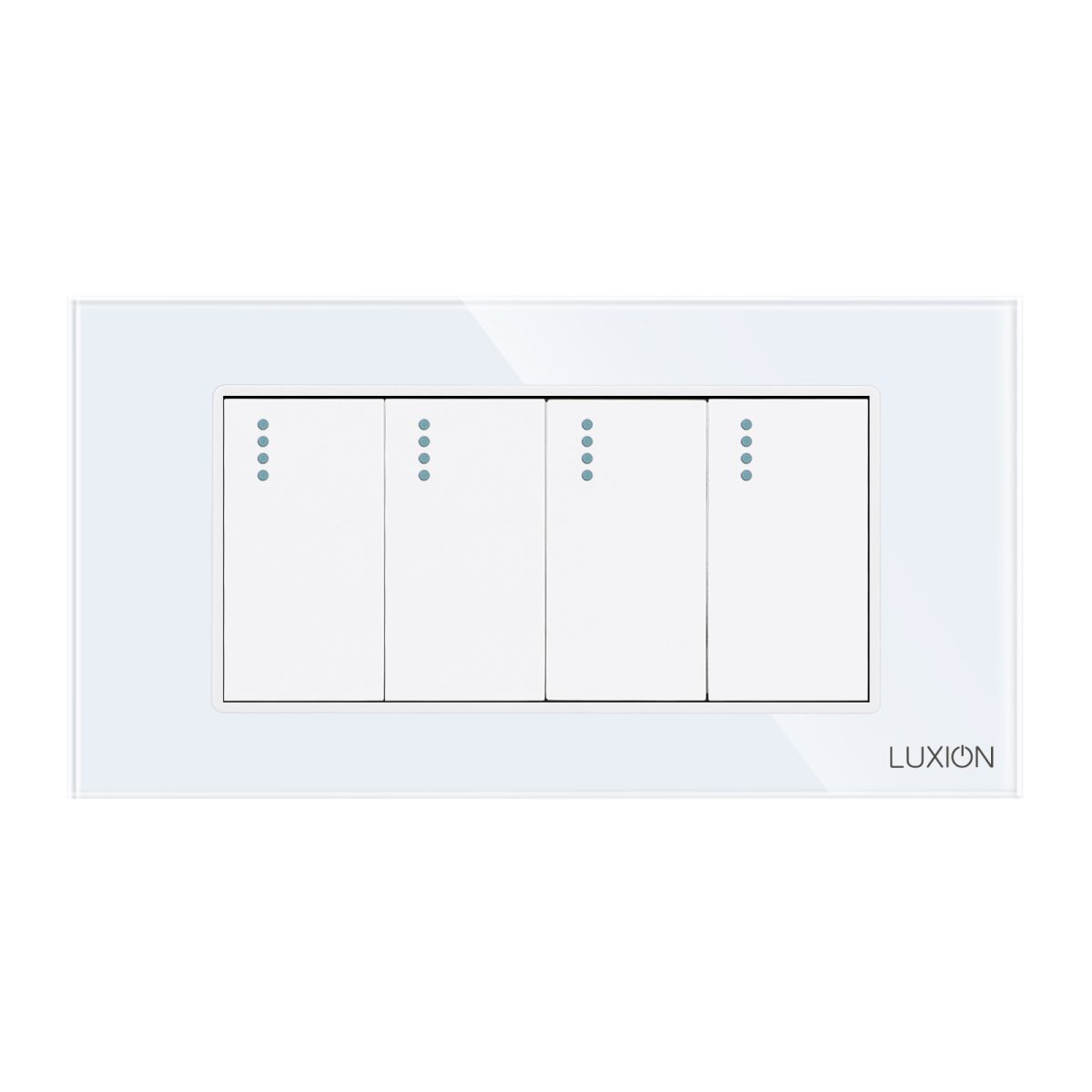 Intrerupator Cvadruplu Mecanic LUXION cu Rama din Sticla, Standard Italian, 4M - imagine 2