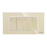 Intrerupator Cvadruplu Mecanic LUXION cu Rama din Sticla, Standard Italian, 4M - imagine 2