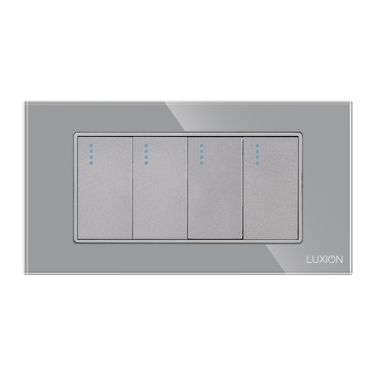 Intrerupator Cvadruplu Mecanic LUXION cu Rama din Sticla, Standard Italian, 4M - imagine 2