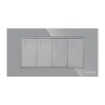 Intrerupator Cvadruplu Mecanic LUXION cu Rama din Sticla, Standard Italian, 4M - imagine 2