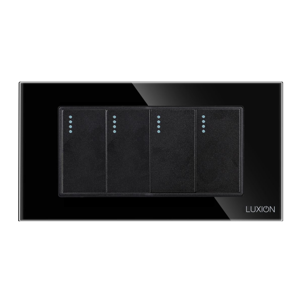 Intrerupator Cvadruplu Mecanic LUXION cu Rama din Sticla, Standard Italian, 4M - imagine 2