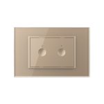 Intrerupator dublu cap scara / cap cruce wireless cu touch Livolo cu rama din sticla, standard Italian - Serie noua - imagine 2