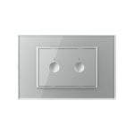 Intrerupator dublu wireless cu touch Livolo cu rama din sticla, standard Italian - Serie noua - imagine 2