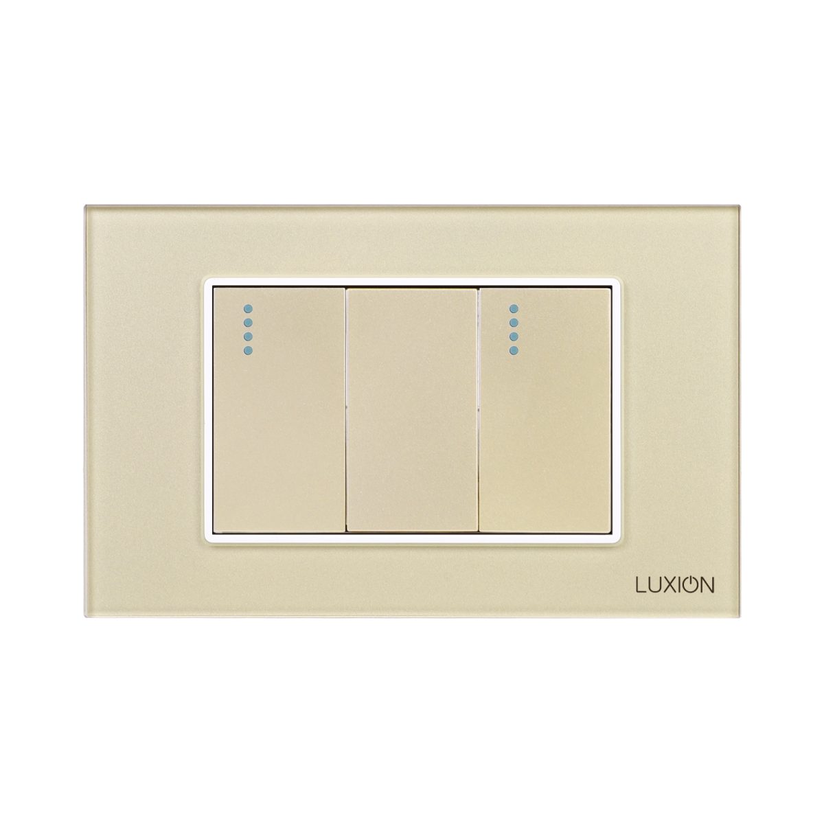 Intrerupator Dublu Mecanic LUXION cu Rama din Sticla, Standard Italian, 3M - imagine 2