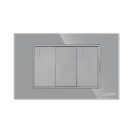 Intrerupator Dublu Mecanic LUXION cu Rama din Sticla, Standard Italian, 3M - imagine 2