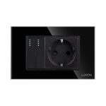 Intrerupator Dublu + Priza cu Rama din Sticla LUXION, Standard Italian, 3M - imagine 2