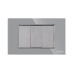 Intrerupator Simplu Cruce Mecanic 1M si 2 Taste False LUXION cu Rama din Sticla, Standard Italian, 3M - imagine 2