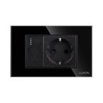 Intrerupator Simplu Cap Scara + Priza cu Rama din Sticla LUXION, Standard Italian, 3M - imagine 2