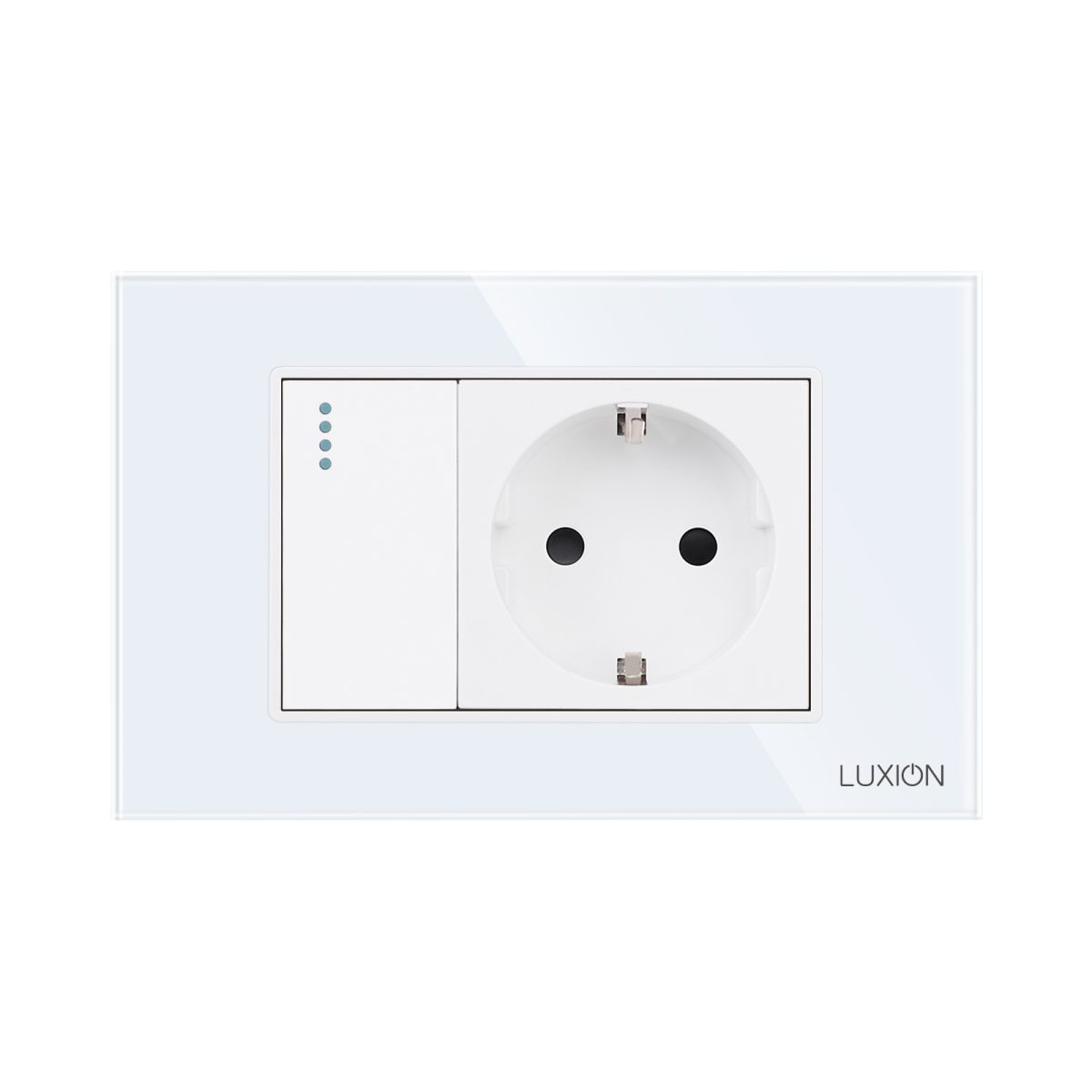 Intrerupator Simplu + Priza cu Rama din Sticla LUXION, Standard Italian, 3M - imagine 2