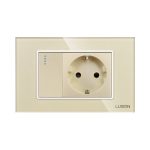 Intrerupator Simplu + Priza cu Rama din Sticla LUXION, Standard Italian, 3M - imagine 2