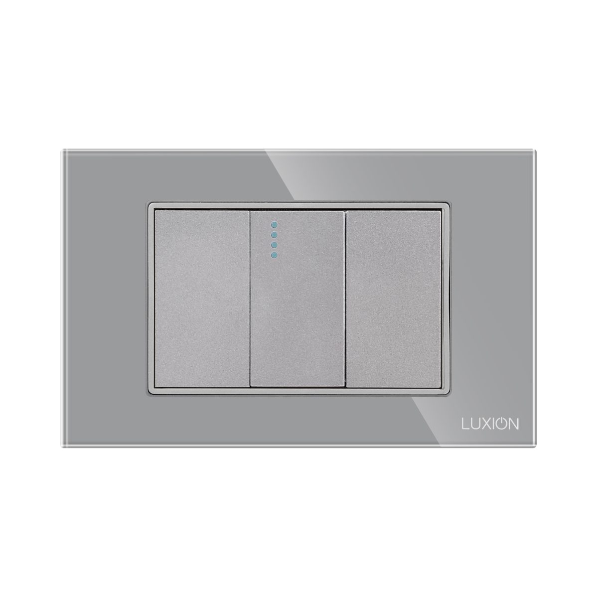 Intrerupator Simplu Mecanic 1M si 2 Taste False LUXION cu Rama din Sticla, Standard Italian, 3M - imagine 2