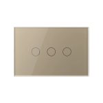 Intrerupator Triplu Cap Scara / Cruce cu Touch LIVOLO din Sticla, Standard Italian - protocol ZigBee EC - imagine 2