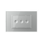 Intrerupator triplu wireless cu touch Livolo cu rama din sticla, standard Italian - Serie noua - imagine 2