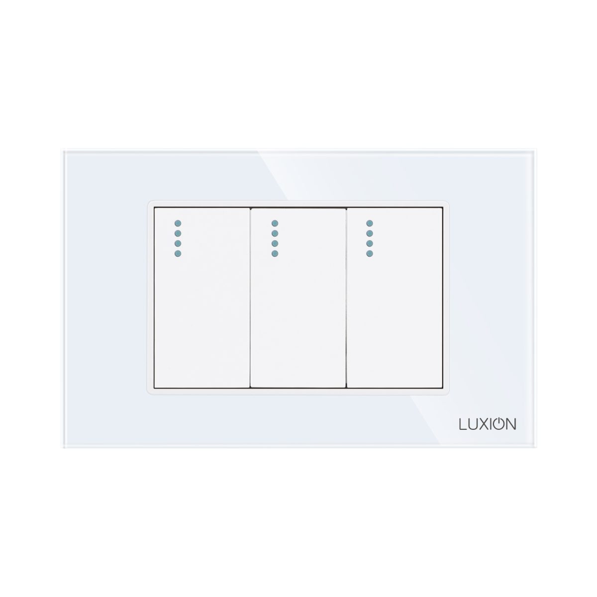 Intrerupator Triplu Mecanic LUXION cu Rama din Sticla, Standard Italian, 3M - imagine 2