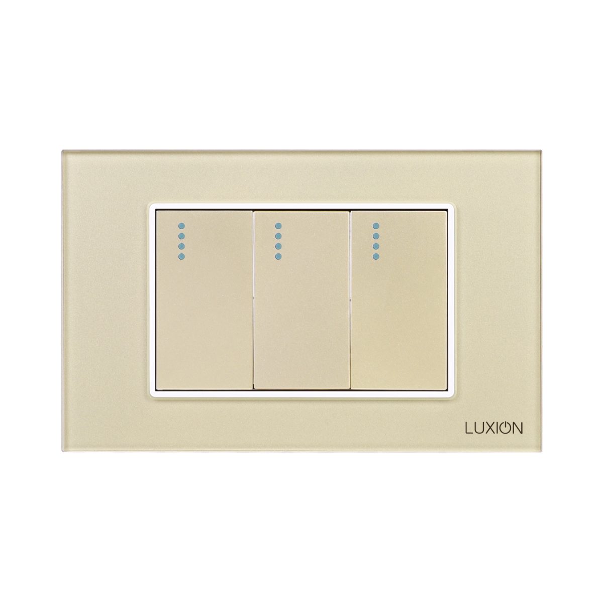 Intrerupator Triplu Mecanic LUXION cu Rama din Sticla, Standard Italian, 3M - imagine 2