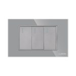 Intrerupator Triplu Mecanic LUXION cu Rama din Sticla, Standard Italian, 3M - imagine 2