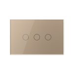 Intrerupator triplu cu touch Livolo din sticla, standard Italian, protocol ZigBee EC - Serie noua - imagine 2