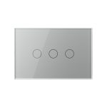 Intrerupator triplu cu touch Livolo din sticla, standard Italian, protocol ZigBee EC - Serie noua - imagine 2