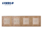 Panou intrerupator simplu+simplu+dublu+dublu cu touch LIVOLO din sticla - imagine 2