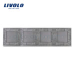 Panou intrerupator simplu+simplu+dublu+dublu cu touch LIVOLO din sticla - imagine 2