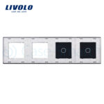 Panou 2 intrerupatoare simple cu touch si 2 prize LIVOLO din sticla - imagine 2